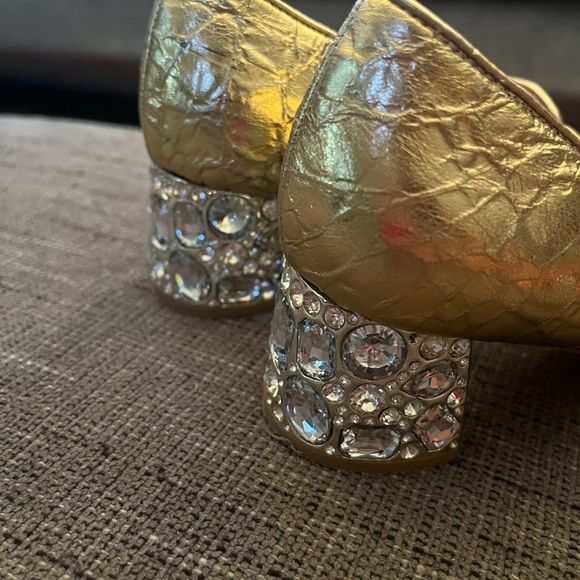 Lucy Choi London dreamy collection golden jeweled block heel - Picture 7 of 11